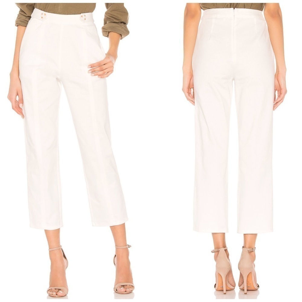Tularosa Albany Pants White Button Waist Cotton M
